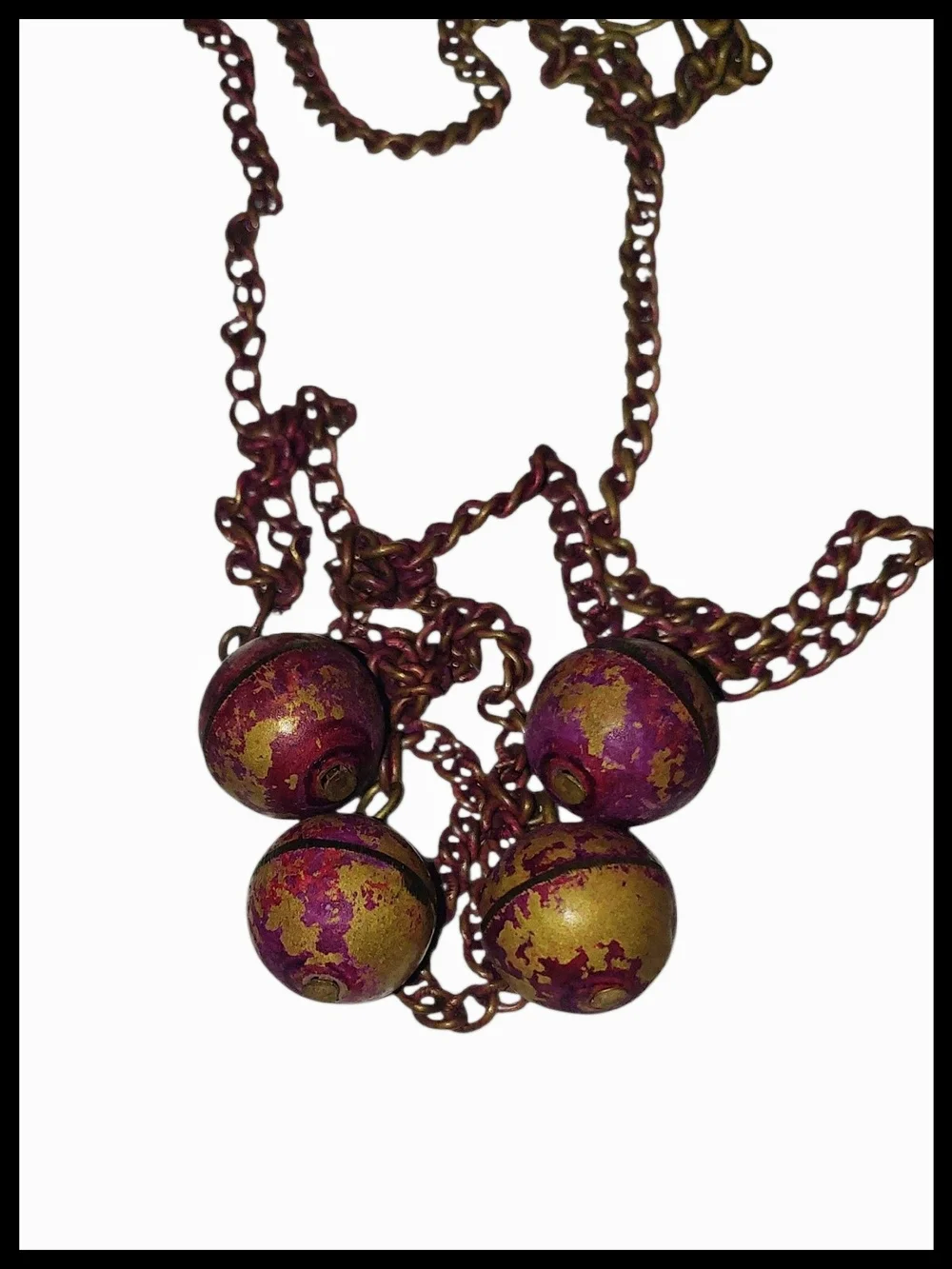 Boho Purple and Gold Tone necklace